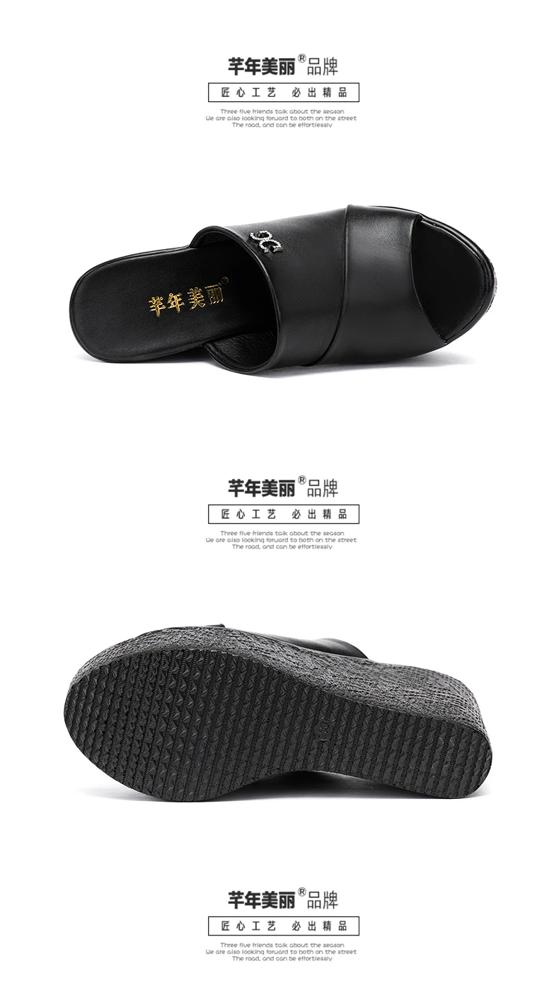 Designer Summer Ladies Slippers New Fashion Thick Sole Wedge Womens Sandals High Heel Sandal Open Toe Fish Mouth Shoes detail