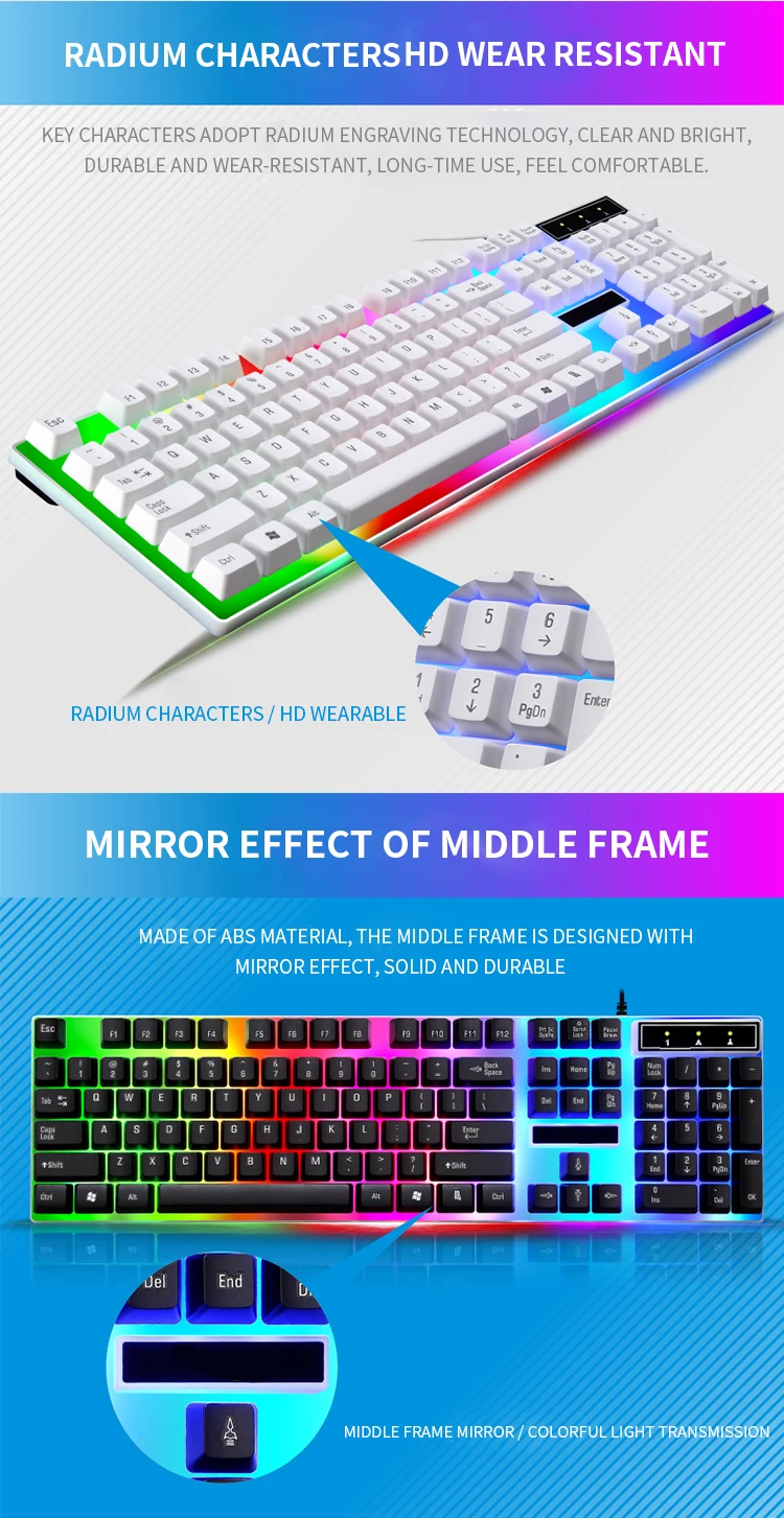 RGB Gaming Keyboard Gamer Keyboard And Mouse Kit Wired Mechanical Keyboard Gaming Keyboard And Mouse Combo For PC Gamers detail