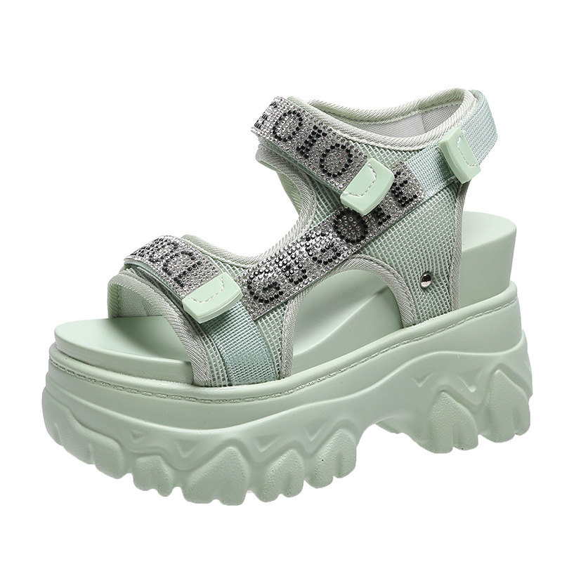 Top Quality Original Luxury Women Platform Heeled Sandals Height Increase Women Sports Sandals Diamond Logo Custom Sandals product view