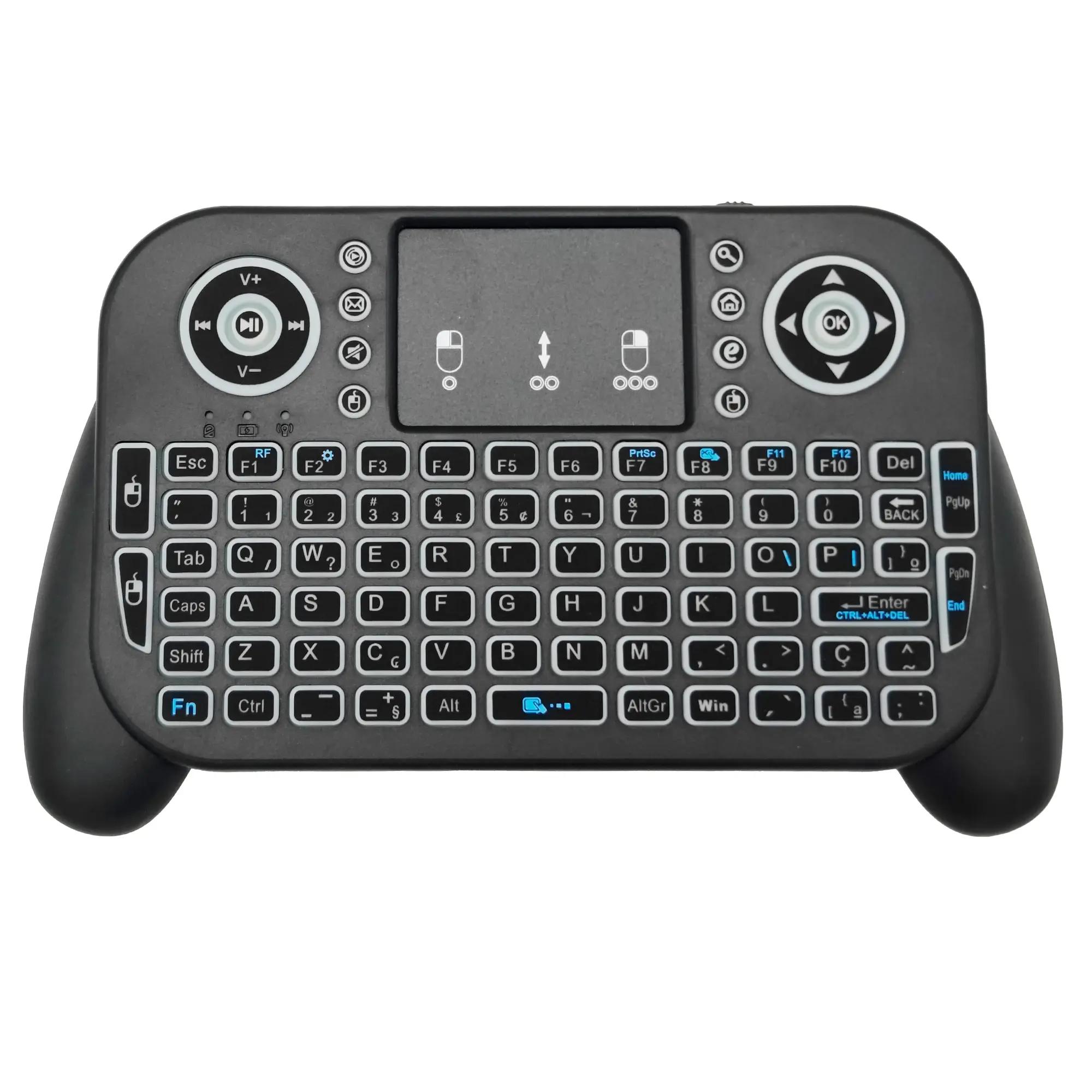 V8 24G Bluetooth Mini Keyboard 7Color Backlit Air Mouse Touchpad for Android TV Box product view