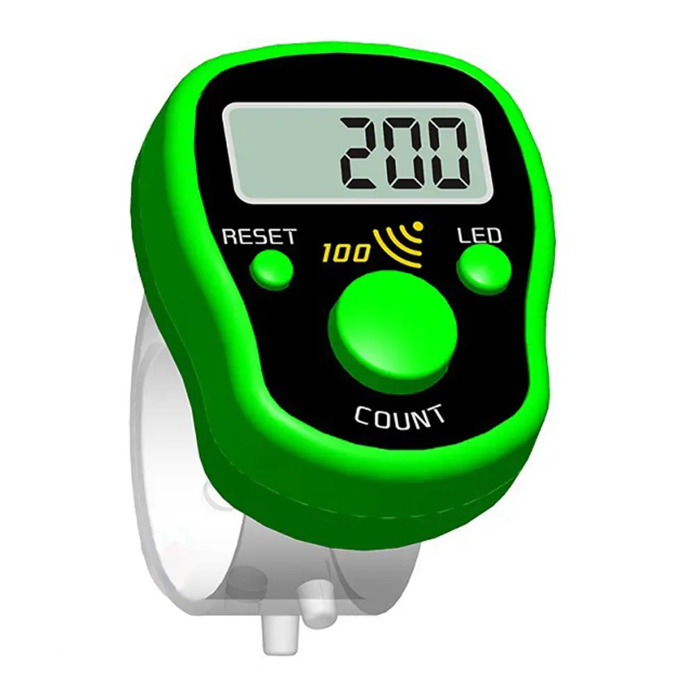 Random Color Finger Counter Digital LED Electronic Handheld Tally Counter Clicker Finger Ring Golf Digit Stitch Marker 1pcs product view