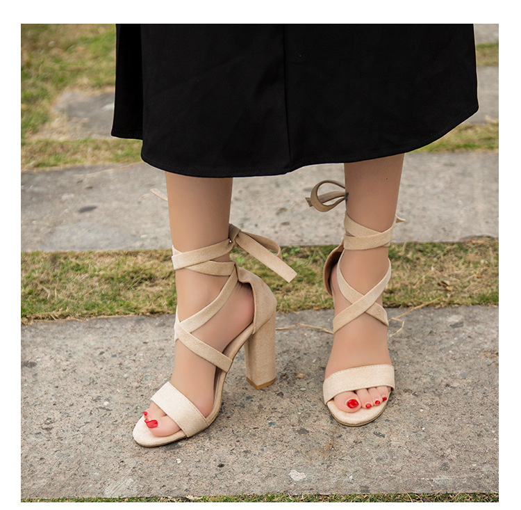Ladies Sandals Women Sandals Lace up Luxury Designer Heeled Sandals for Women detail