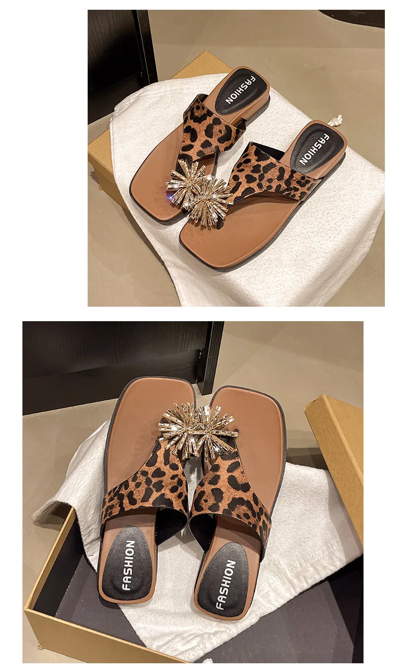 Fireworks rhinestone thick bottom slope heel women summer wear new heightening nonslip beach cover toe cool slippers detail