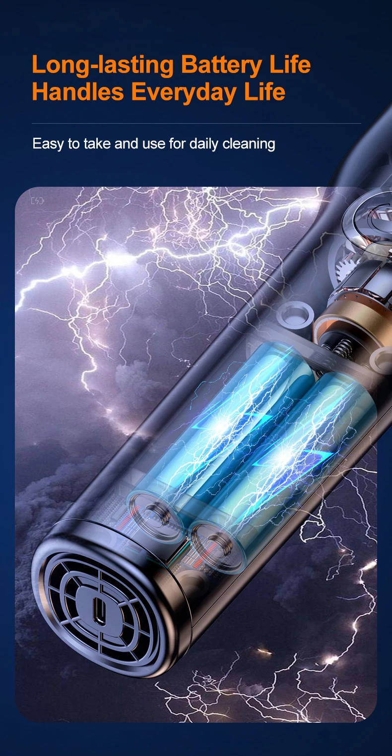 New Design Car Vacuum Cleaner 10000PA Strong Suction Wireless Portable Vacuum Cleaner For Car Home Desktop Keyboard Cleaning detail