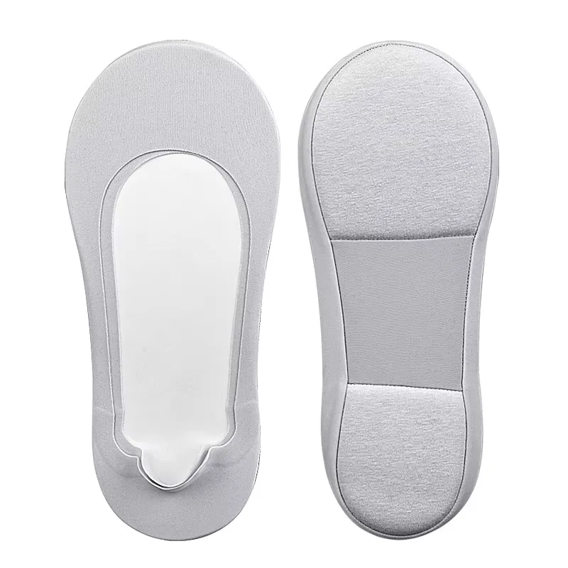 1 Pair Shock Absorbing Heel Sock Low Cut Non Slip Soft Sponge Boat Socks Invisible Anti Slip Breathable Indoor Socks detail