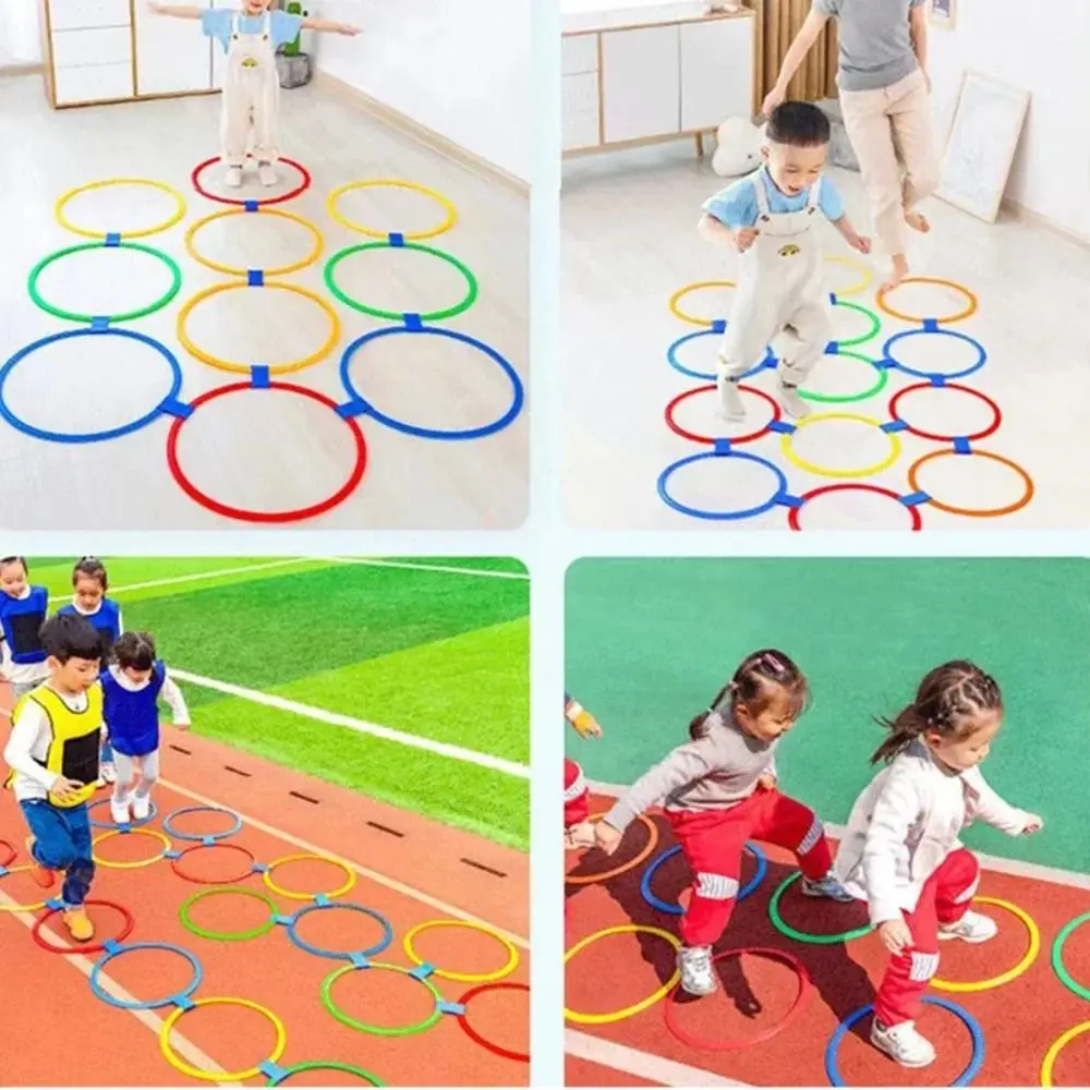 Plastic Outdoor Sport Toys Parent Child Interactive Earlyeducation Teaching Aids Physical Training Toys Lattice Jump Ring Set detail