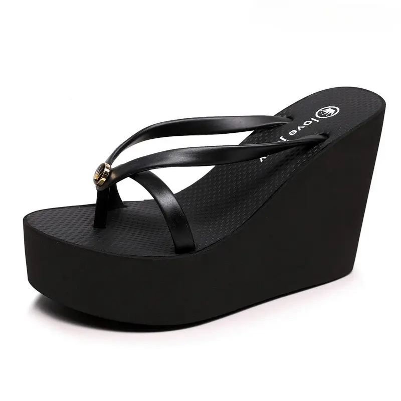Sexy Slippers for Women in Summer High Slope Heel Shoes 11cm Thick Bottom Nonslip Womens Sandals Beach Slippers Wedge Sandals product view