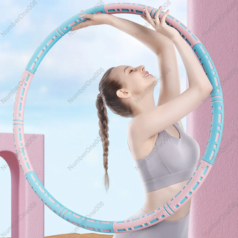 Stainless Steel Weighted Hula Hoop 6Section Detachable Fitness Hoop for Adults Abdominal Waist Trimmer for Home Workout detail