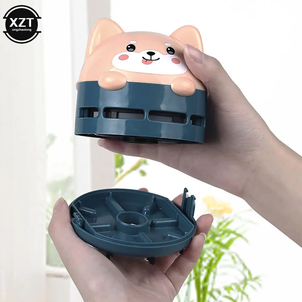 Mini Handheld Desktop Vacuum Cleaner Portable USB Rechargeable Cleaner Cartoon Shape Eraser Dander Confetti Cleaning Brush product view