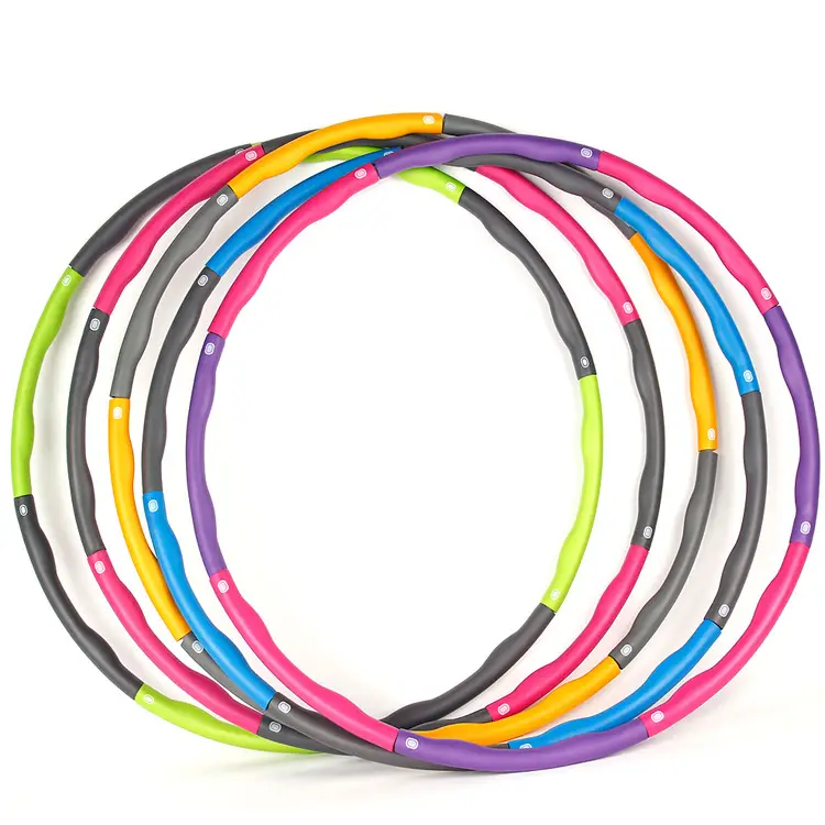 Adjustable Size Multicolor Hula Ring for Kids Women 8 Sections PPFoam Material Max Waist Size 95cm Fitness Exercise Weight product view