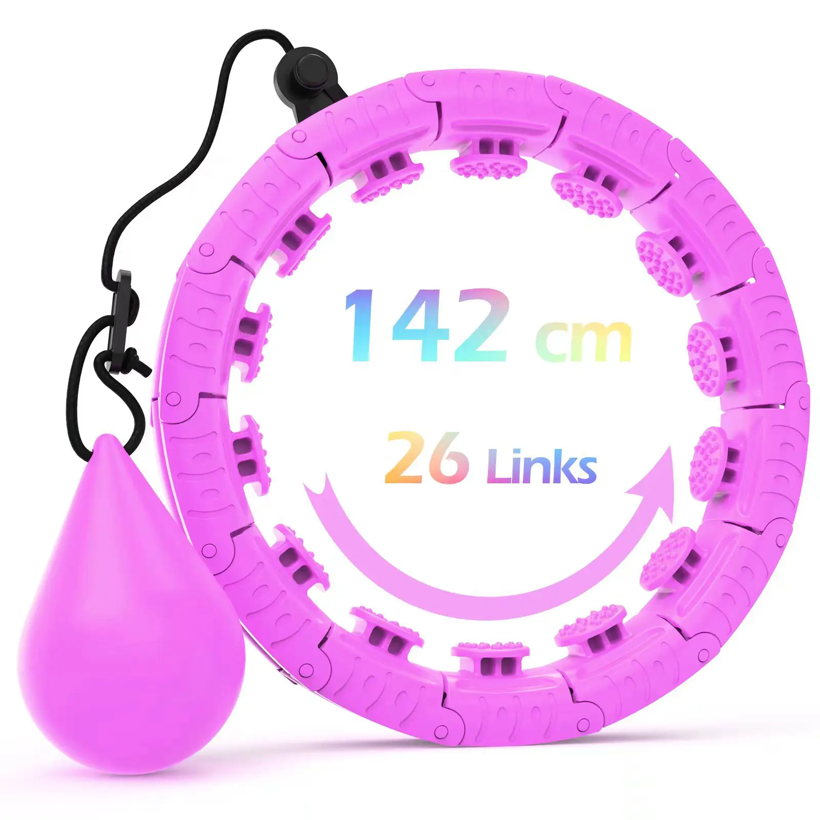 Womens Smart Weighted Hula HoopFitness Massage Detachable Adjustable AntiDrop Design Home Workout Slimming Exercise Tool product view