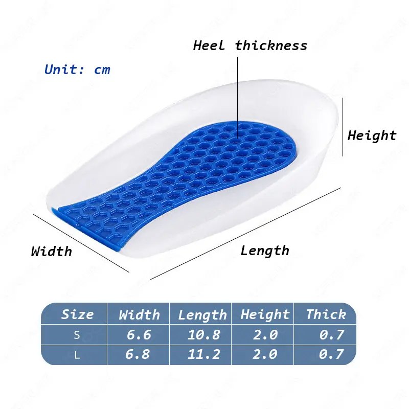 2PCS Heel Pain Relief Cushion Pad with Pu Gel Heel Cup for AntiSpurs ShockAbsorbing Insole for Sports Shoes product view