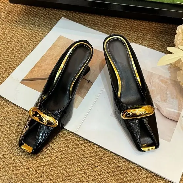 Silver Slope Heel Peep Top Sandals Fashion Open Toe Slippers Banquet Party Woman Shoes 3542 Urban Beauty Sandals product view