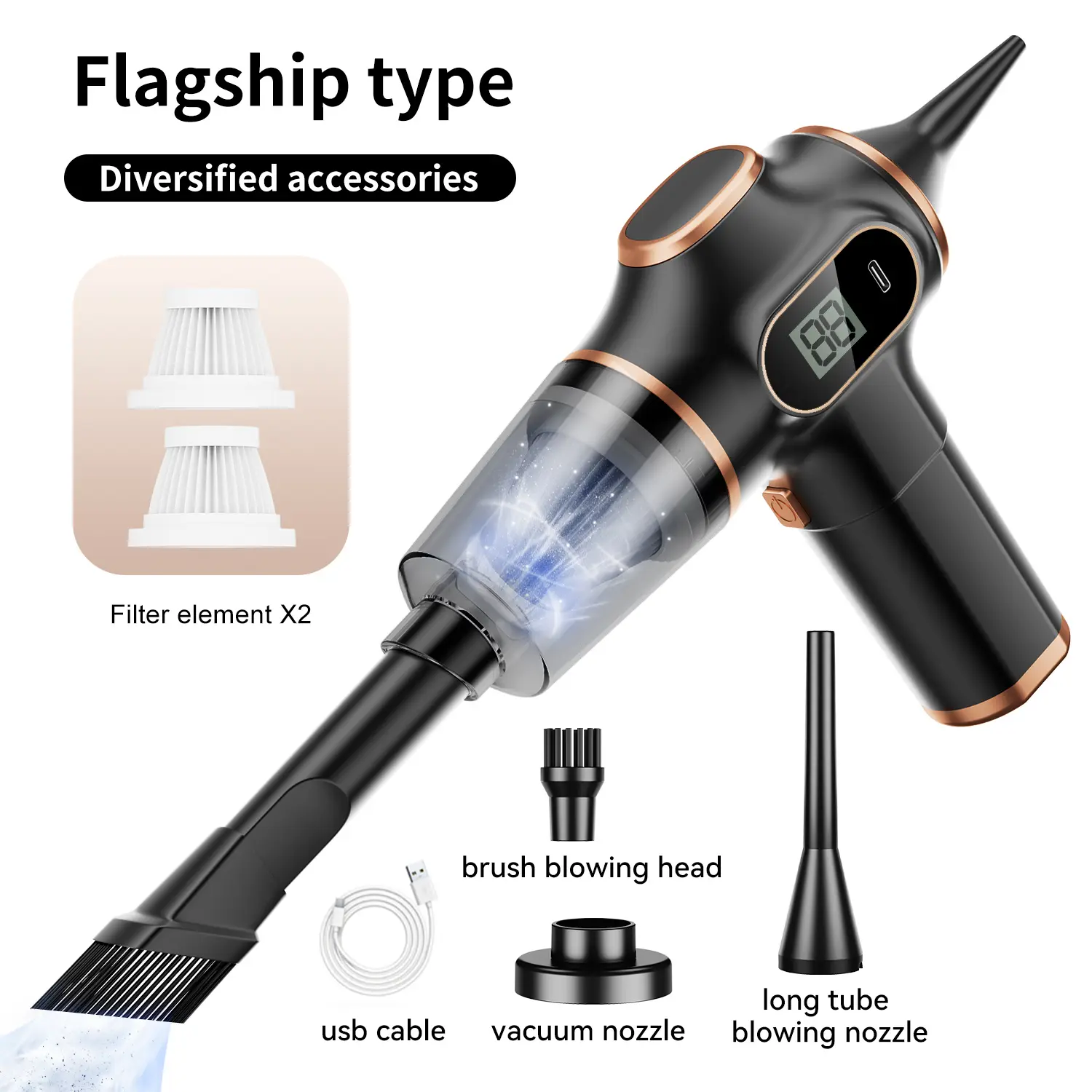 NEW ABS Wireless Car Vacuum Cleaner Home Appliance Sofa Office HighPower Household Cleaning Machine Mini Vacuum Carpet Cleaner product view