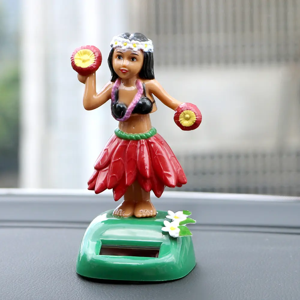 Hula Girl Interior Accessories Auto Interior Solar Car Ornaments Decompression Shaking Head Toy Car Decoration product view