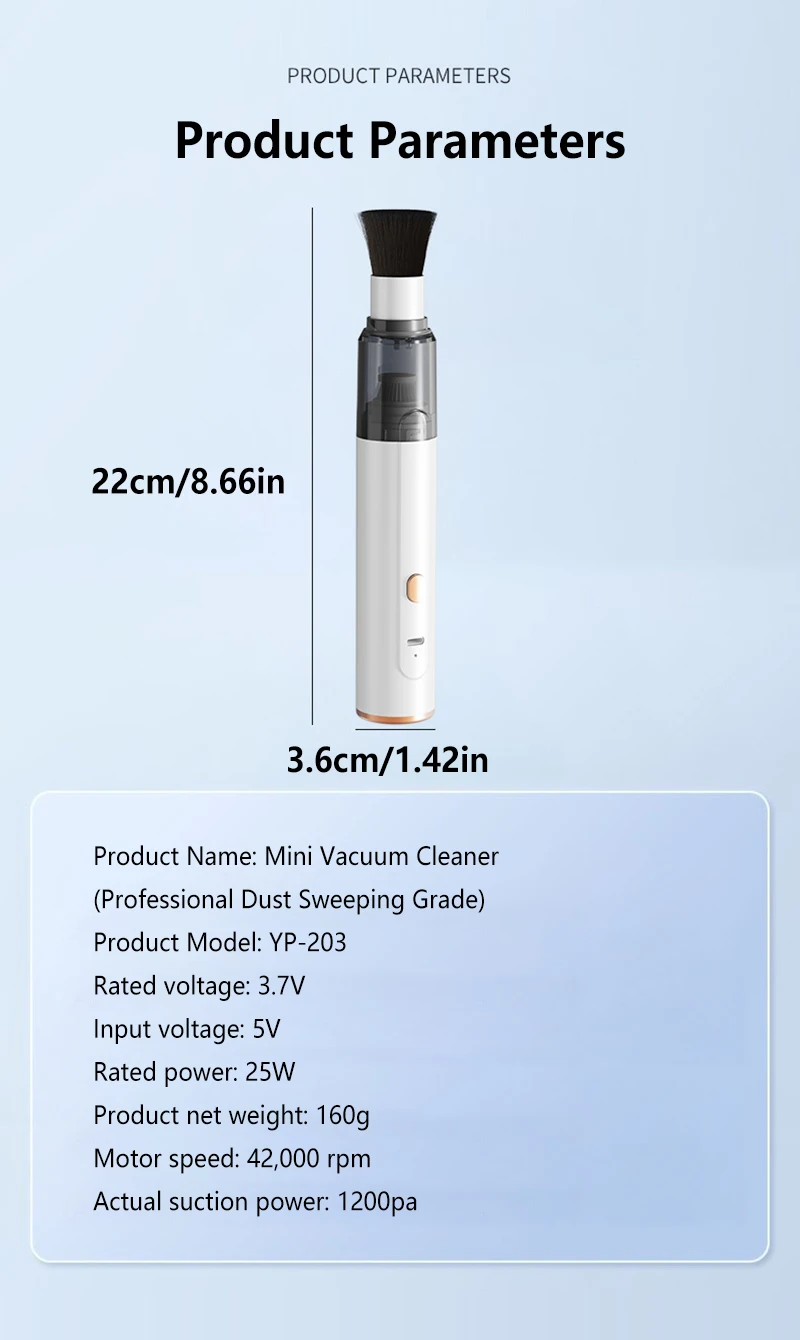 Mini Handheld Vacuum Cleaner 3in1 SuctionBlowWater Absorption Strong Suction Portable for Car Coffee Powder Desktop Cleaning detail