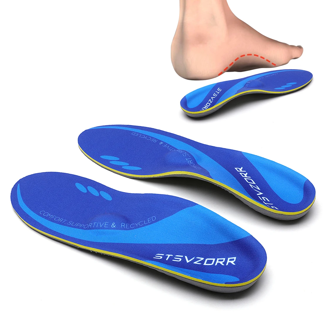 Arch Support Orthopedic Insoles Sneaker Plantar Fasciitis Orthotic Shoes Inserts Flat Feet Heel Pain Athletic Cushion Pad detail
