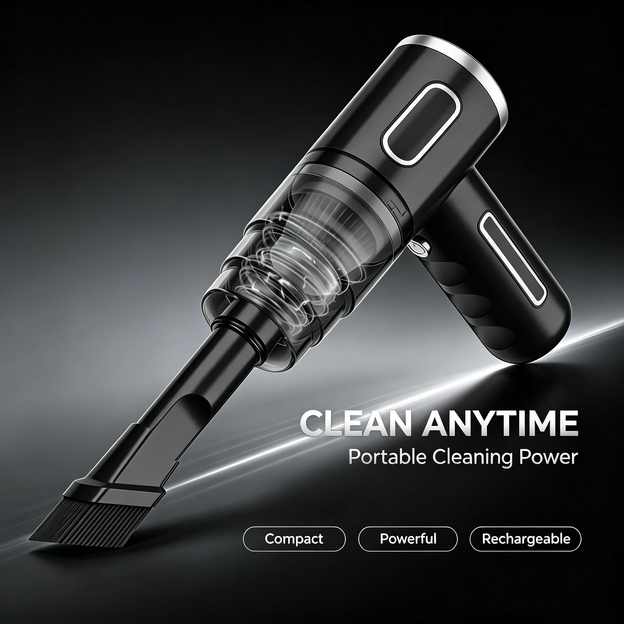 Wireless Handheld Car Vacuum Cleaner Ergonomic Handheld Design Mini Cordless Vacuum 3500Pa Strong Suction Car Home Dual Purpose Vacuum with LED Light Rechargeable Compact Vacuum for Car Sofa Keyboard Pet Hair Corner Dust Deep Cleaning detail