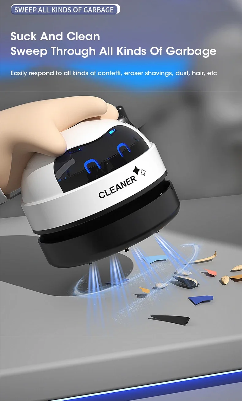 Mini Vacuum Cleaner Portable Desk Table Dust Vacuum USB Handheld Table Sweeper Hair Pencil Crumbs Cleaning Tool Vacuum Cleaner detail