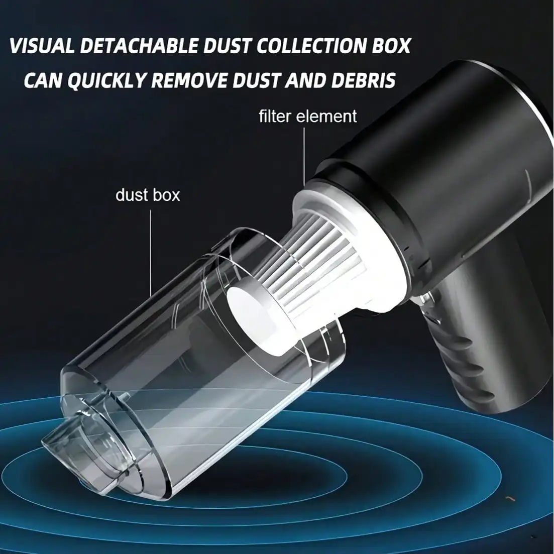 1200mA Cordless Handheld Vacuum Cleaner Strong Power For Wet And Dry UseHousehold Mini Portable Vacuum Cleaner Suitable For Home Car Pet Hair Dust And Debris Compact Design And Easy To Store DualUse For Home And Car product view