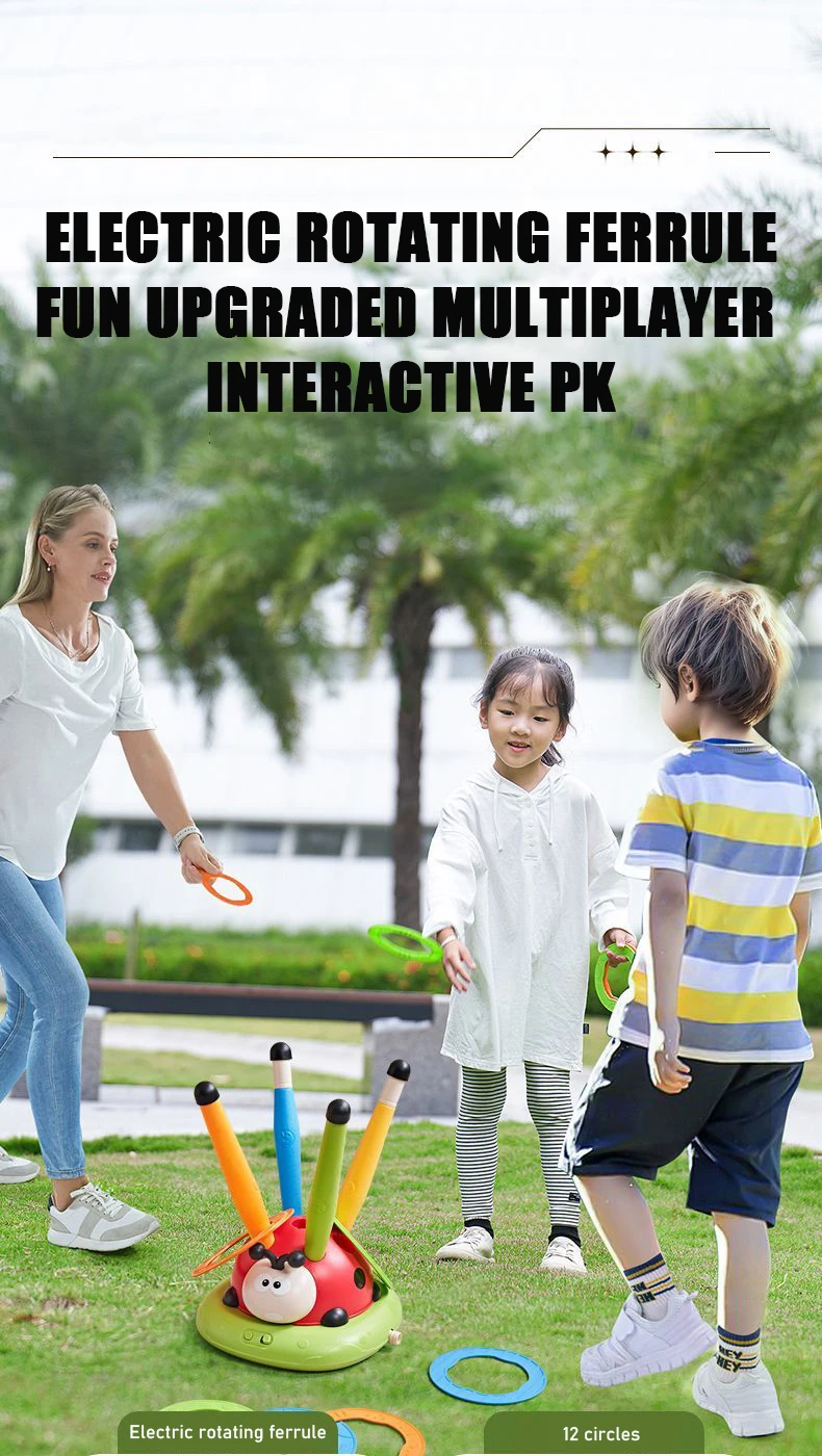 3 In 1 Musical Jump Outdoor Toys for Toddlers Shoot Launcher Toss Ring Game With Remote Control For Kids Indoor Sports Set Gift detail
