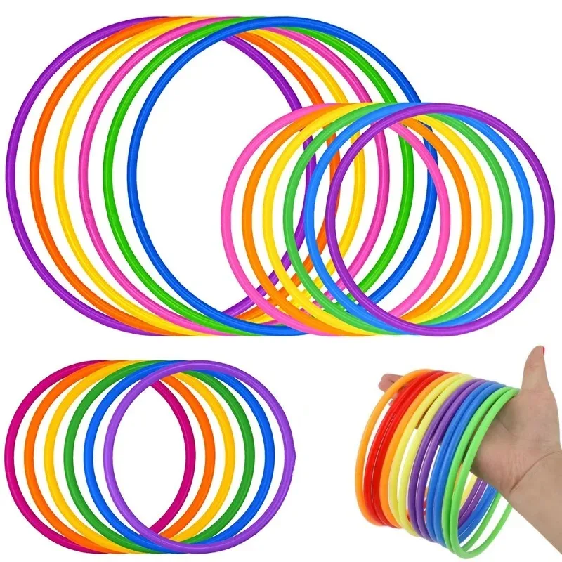 10Pcs Plastic Throwing Ring Target Game Kit Carnival Circle Toss Training Equipment Outdoor Backyard Multiplayer Interactive detail