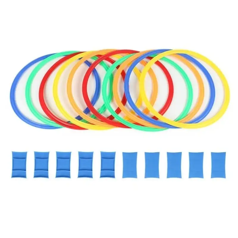 Outdoor Funny Physical Training Sport Toys Lattice Jump Ring Set Game with 10 Hoops 10 Connectors for Park Play Boys Girls product view