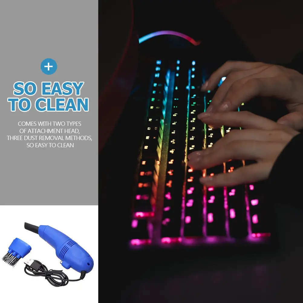 2Pcs Keyboard Cleaner USB Mini Vacuum Handheld Computer Cleaner Detachable Dust Cup High Efficient Filtration System for Desk product view