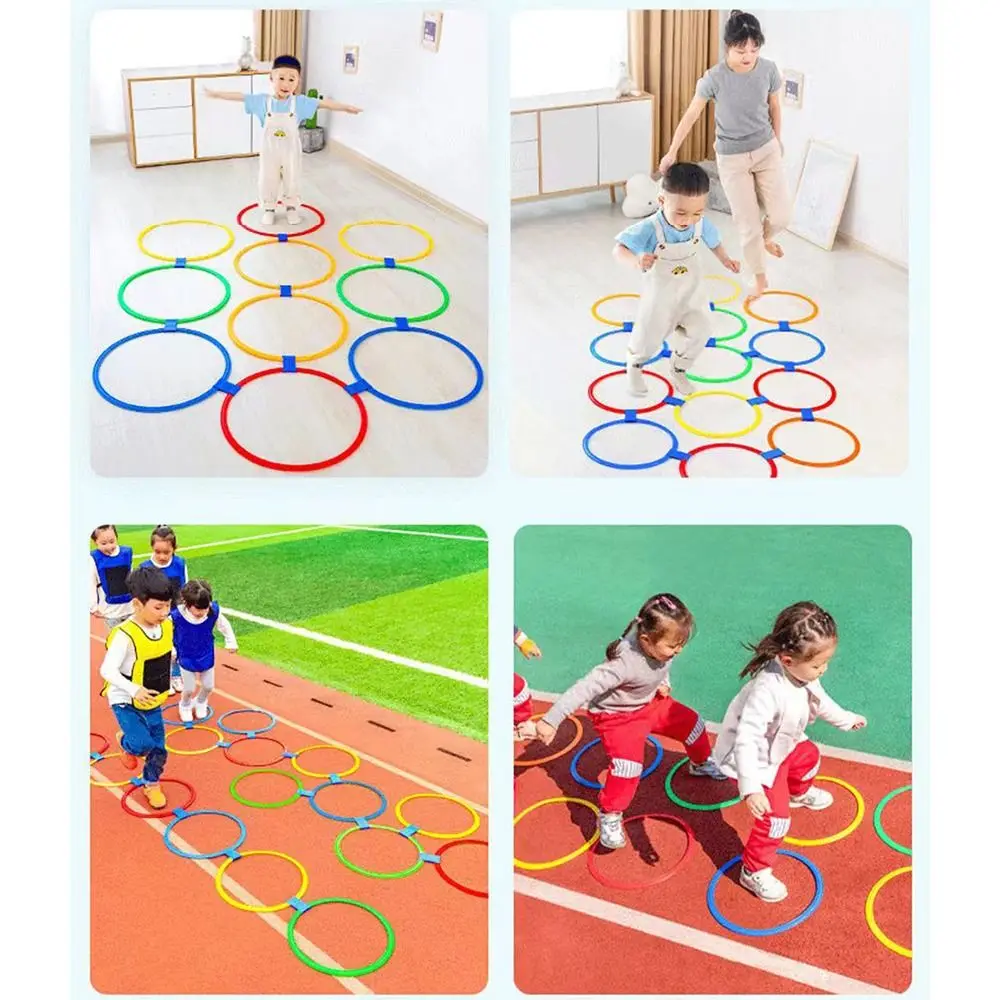 Plastic Outdoor Sport Toys Parent Child Interactive Earlyeducation Teaching Aids Physical Training Toys Lattice Jump Ring Set detail