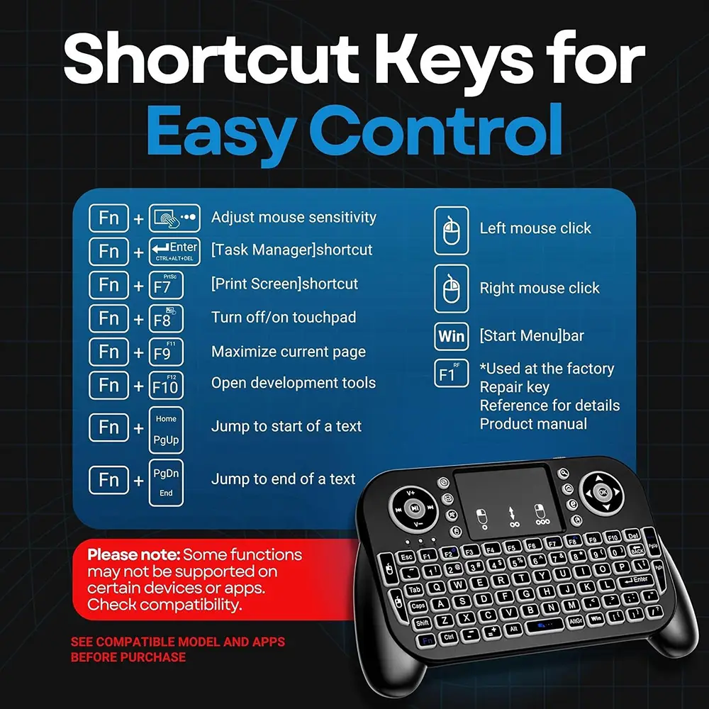 V8 24G Bluetooth Mini Keyboard 7Color Backlit Air Mouse Touchpad for Android TV Box product view