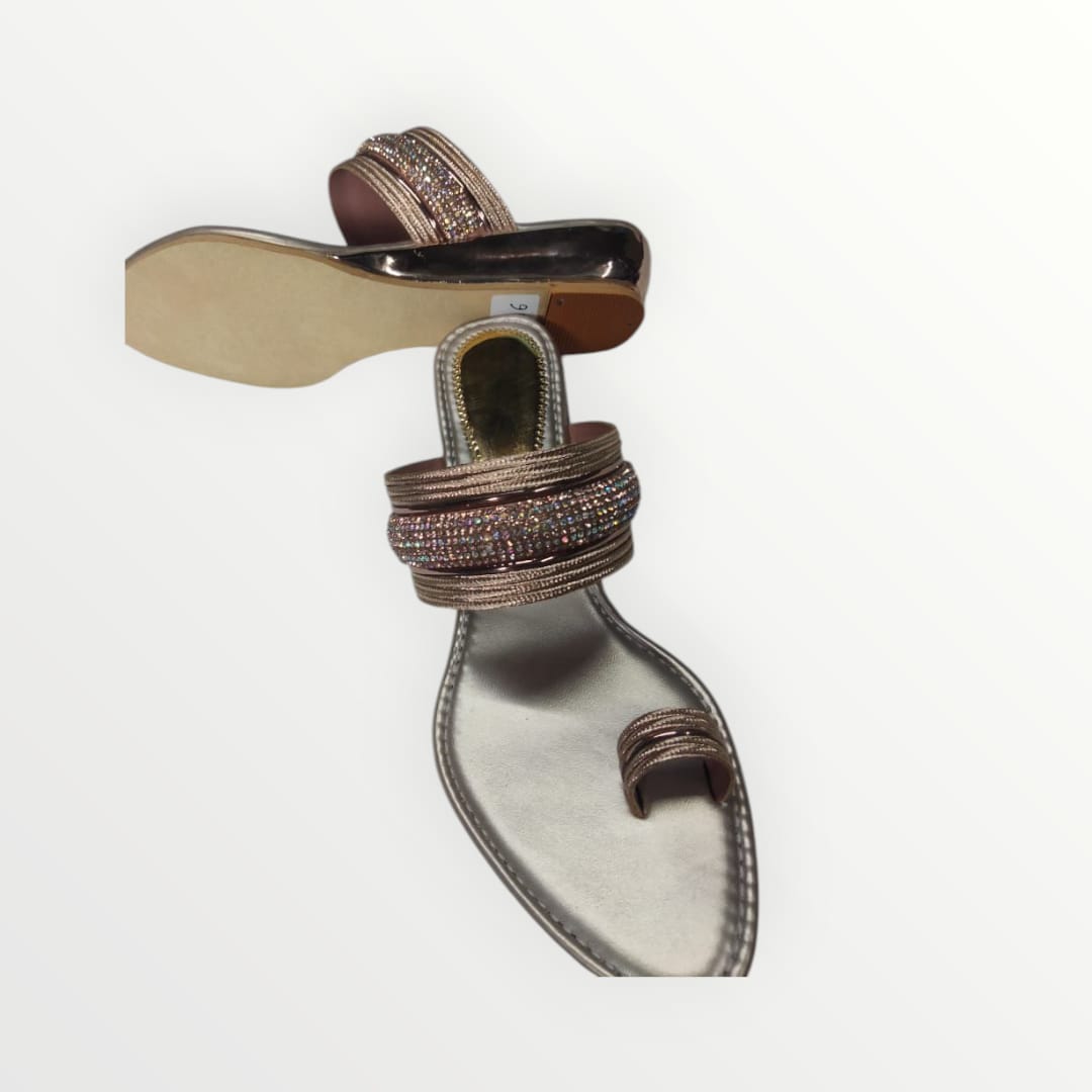 Womens peach Work Toe Ring Sandals product view