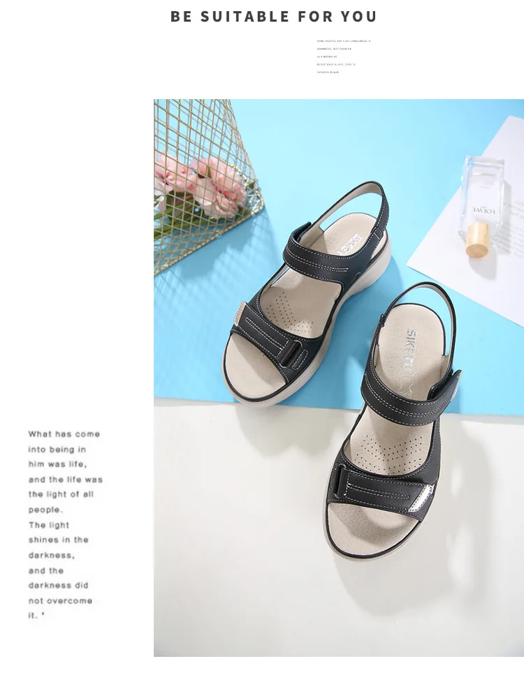 Summer New Genuine Leather Dance Womens Sports Style Slope Heel Lightweight Large Slippers Women Sandals for Men detail