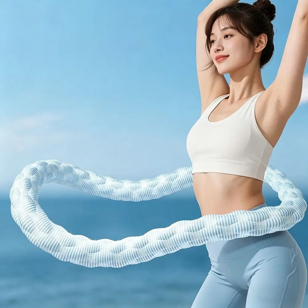 New Foldable Spring Tube Yoga Circle Bounce Burning Fat Yoga Hoop Soft Ice Sensation Fitness Waist Trainer Women detail
