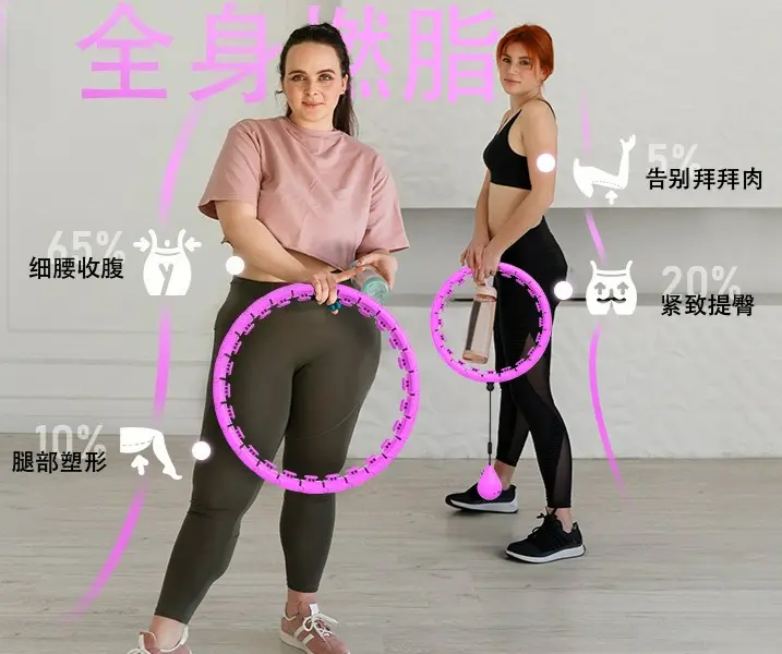 Womens Smart Weighted Hula HoopFitness Massage Detachable Adjustable AntiDrop Design Home Workout Slimming Exercise Tool product view