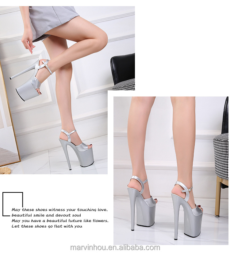 Dropshipping Custom Logo High Heels Fashion Sandals Pointed Toe Summer AntiSlip Platform High Top Design Shoes detail