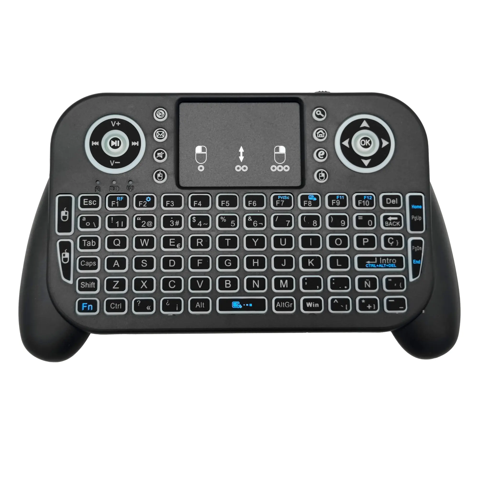 V8 24G Bluetooth Mini Keyboard 7Color Backlit Air Mouse Touchpad for Android TV Box product view
