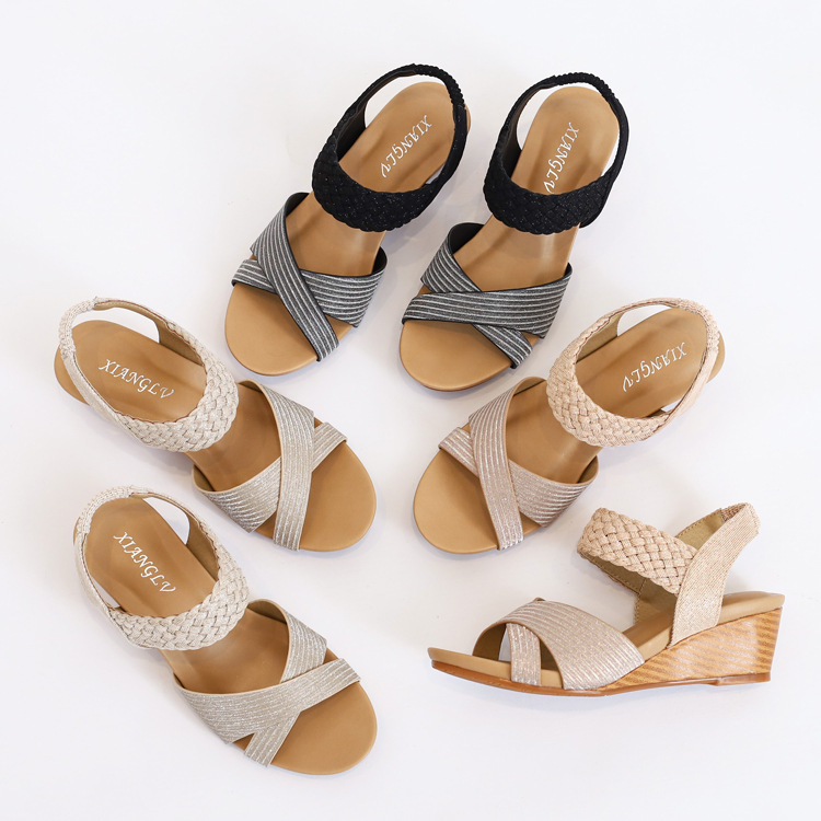 New Fashion Casual Comfortable High Heel Sandals for Ladies Open Toe Platform Sandals Fish Mouth Wedges Sandals for Women product view