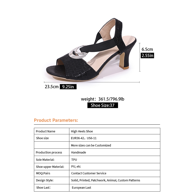 New Style Woman Shoes Sexy Luxury High Heels Sandals Ladies Shoes Water Drop Shoe Buckle PU Dshaped Slim Heel 65ccm JP034 detail