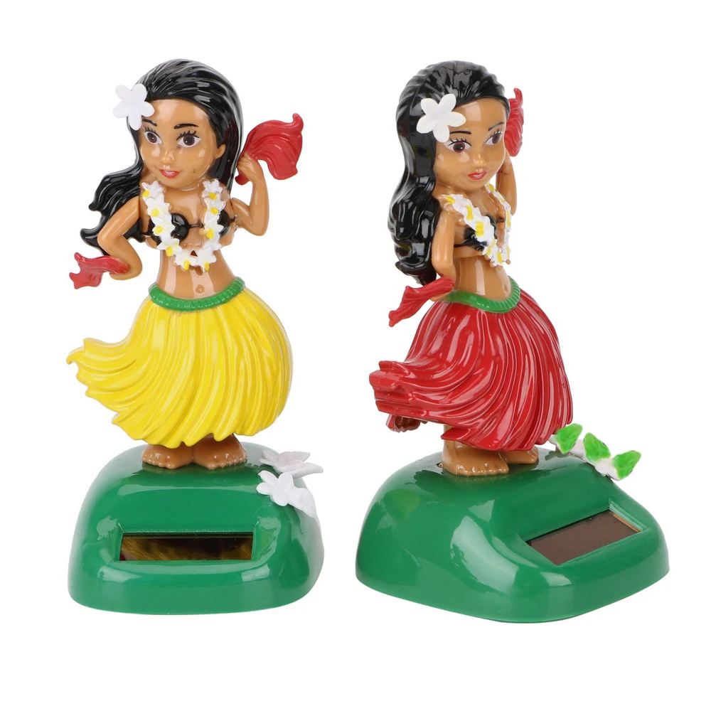 Hula Girl Interior Accessories Auto Interior Solar Car Ornaments Decompression Shaking Head Toy Car Decoration detail