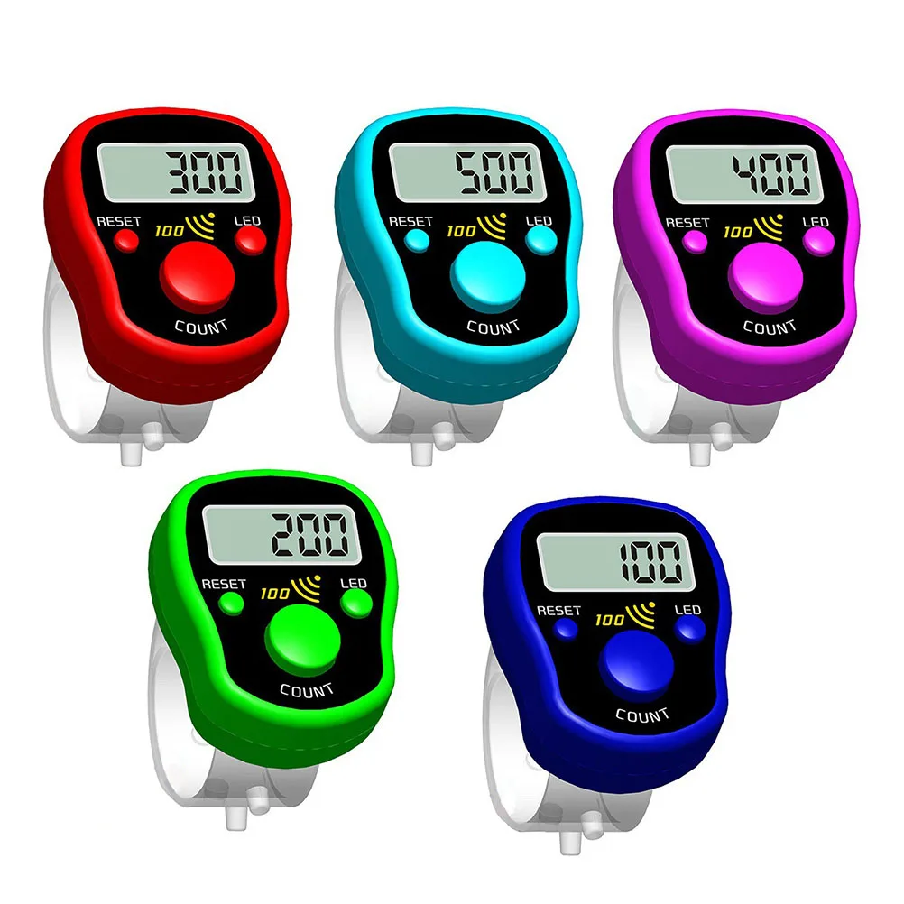 Random Color Finger Counter Digital LED Electronic Handheld Tally Counter Clicker Finger Ring Golf Digit Stitch Marker 1pcs detail