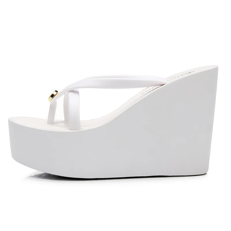 Sexy Slippers for Women in Summer High Slope Heel Shoes 11cm Thick Bottom Nonslip Womens Sandals Beach Slippers Wedge Sandals detail