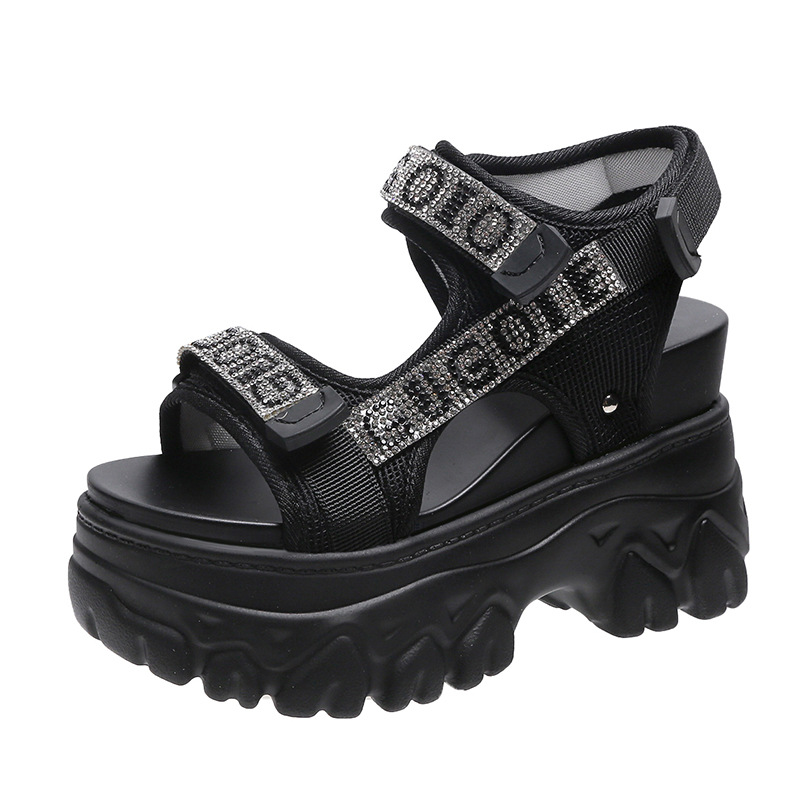 Top Quality Original Luxury Women Platform Heeled Sandals Height Increase Women Sports Sandals Diamond Logo Custom Sandals product view