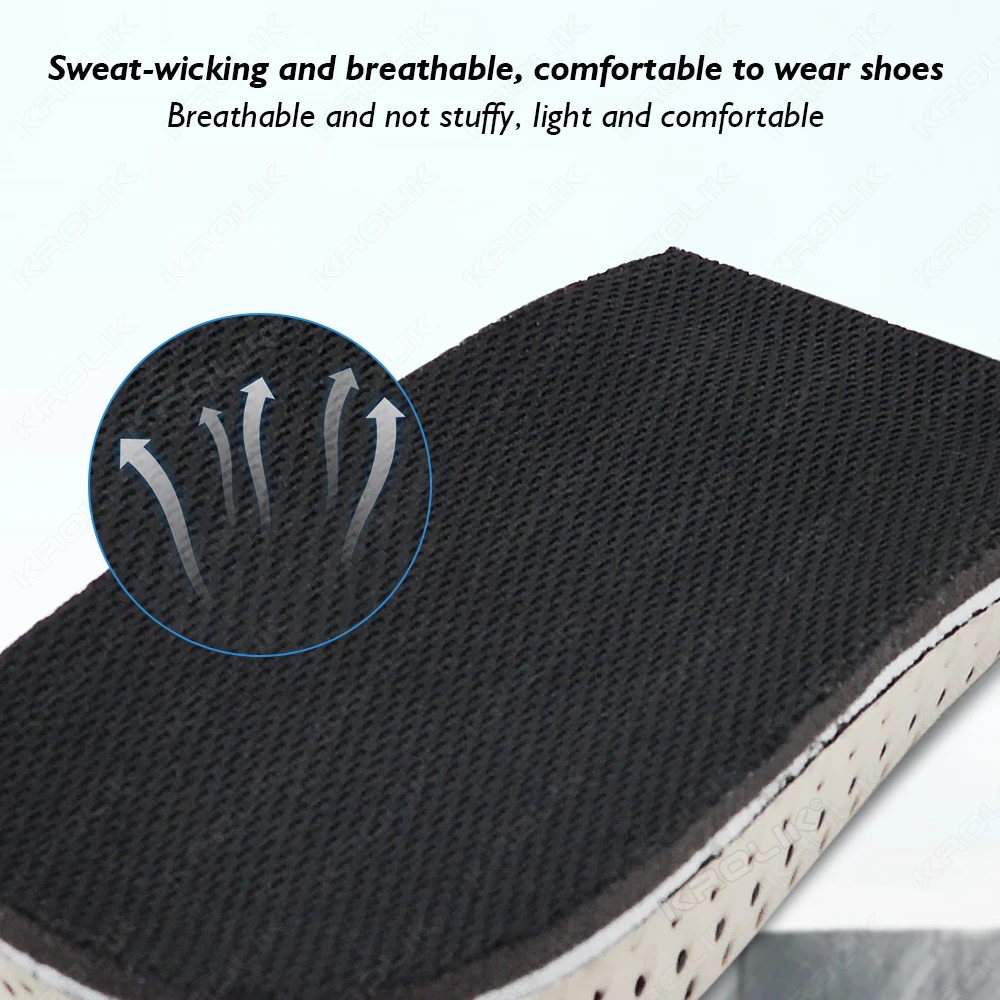 Height Increase Half Shoe Insoles Heel Insert Sports Shoes Pad Cushion Arch Support Unisex 25 CM Invisible Heighten Sole Insole detail