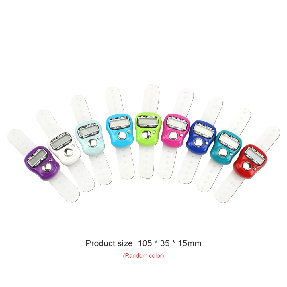 20pcs Finger Counter Ring 5 Digital LED Electronic Handheld Tally Counter Clicker Counter with Islamic Tasbih Bead detail