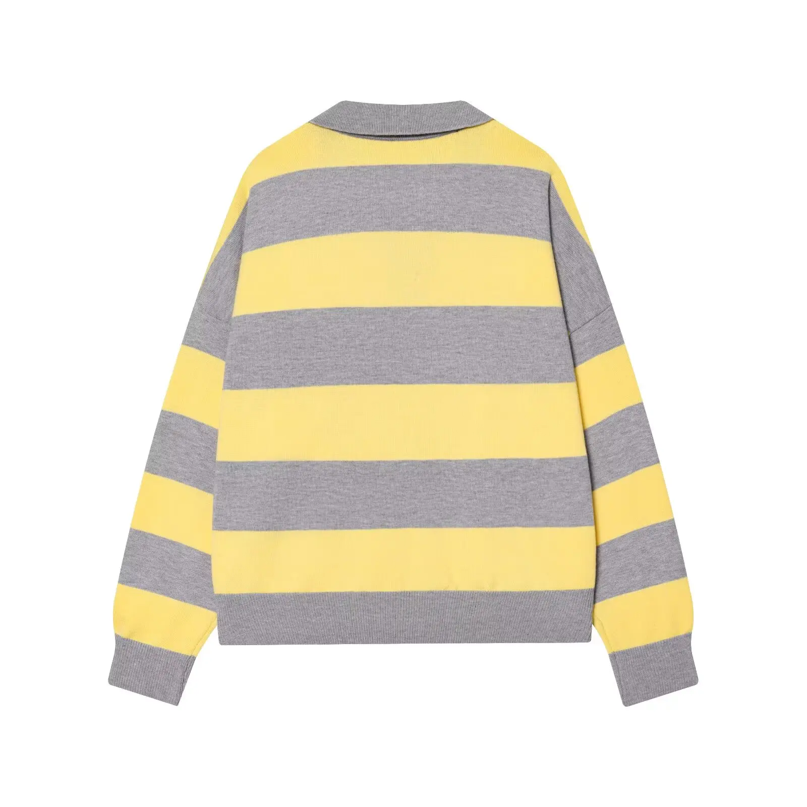Womens New Knitted Striped Sweater Polo Neck Pullover Fashion Loose Elegant Warm Young Women Sweater Street detail
