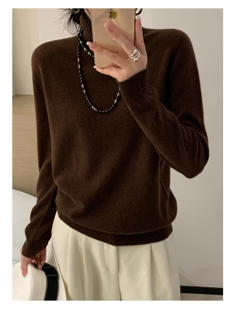 Longsleeved Womens Autumn Winter Pullover New Fashion Sweater Turtleneck Basic Sweater Top Sweatshirt detail