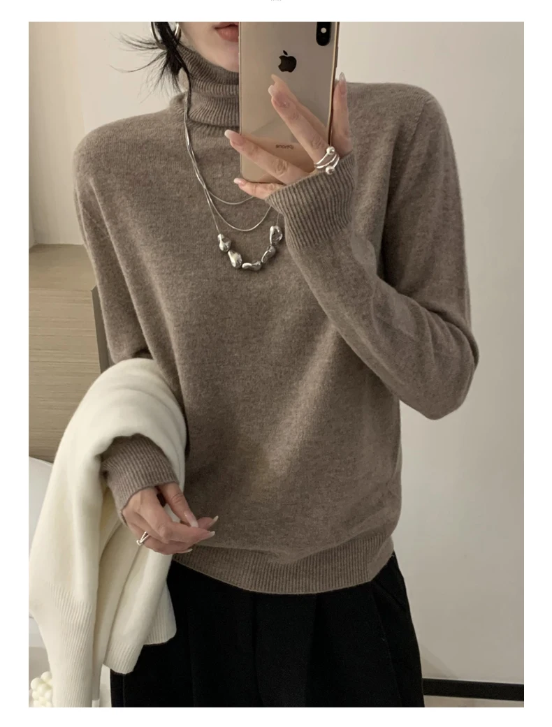 Longsleeved Womens Autumn Winter Pullover New Fashion Sweater Turtleneck Basic Sweater Top Sweatshirt detail