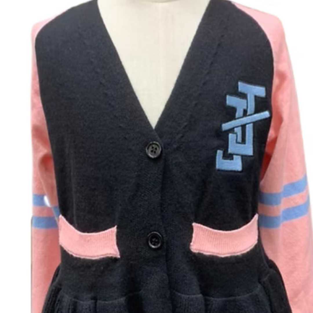 Women Peplum Cardigan Sweater Button Down V Neck Knit Contrast Sleeve Casual Fall Winter Fashion Top Adult product view