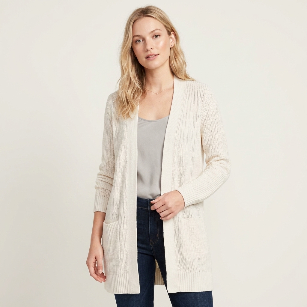 Womens Knitted Cardigan Long Cardigan Open Front Ribbed Sweater Casual Loose Soft Knitwear Jacket for Autumn Office Wear detail