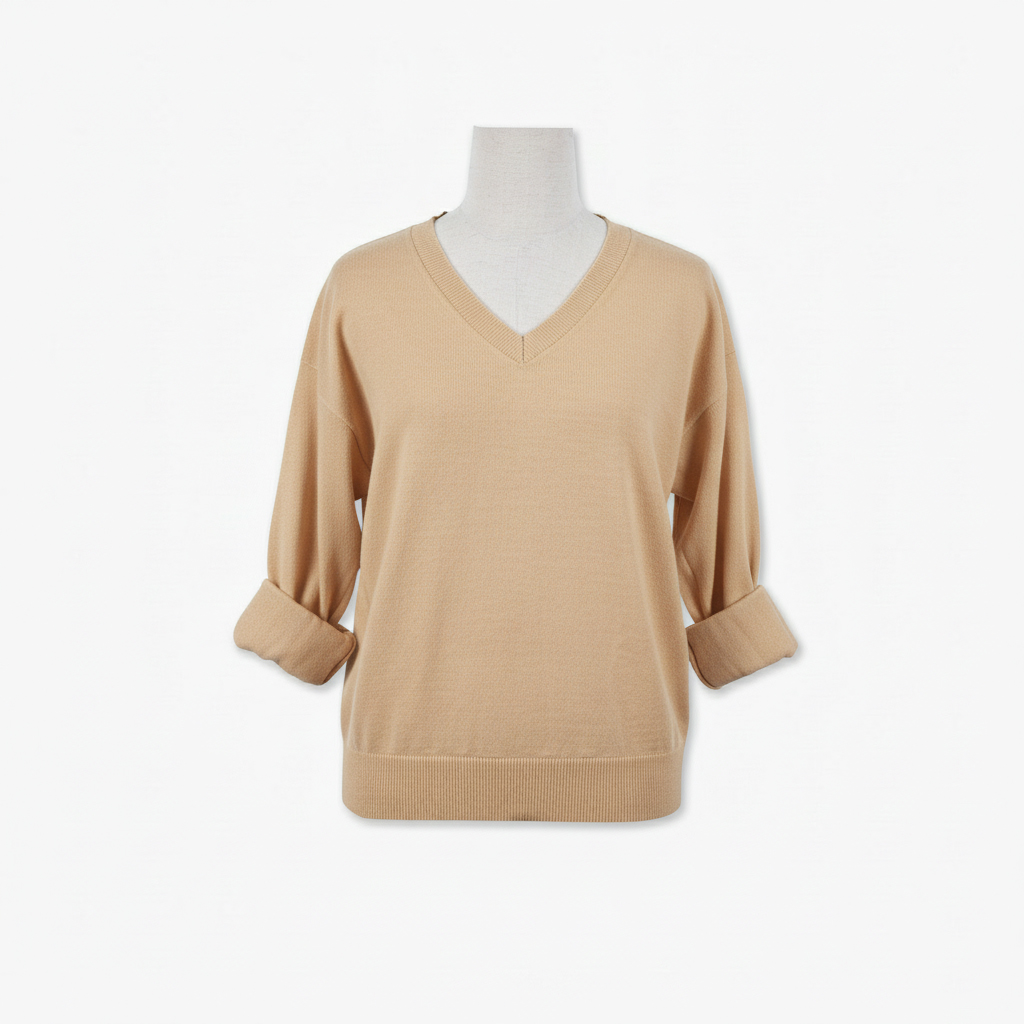 Solid Color Regular Pullovers Anti-Wrinkle 100% Acrylic Vietnam OEM/ODM Customized Color Casual Standard V-Neck Sweater Women's